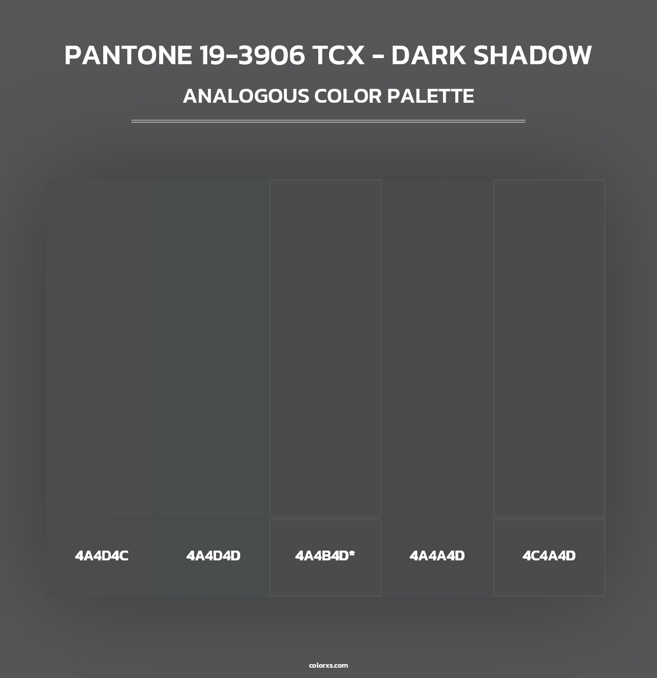 PANTONE 19-3906 TCX - Dark Shadow - Analogous Color Palette