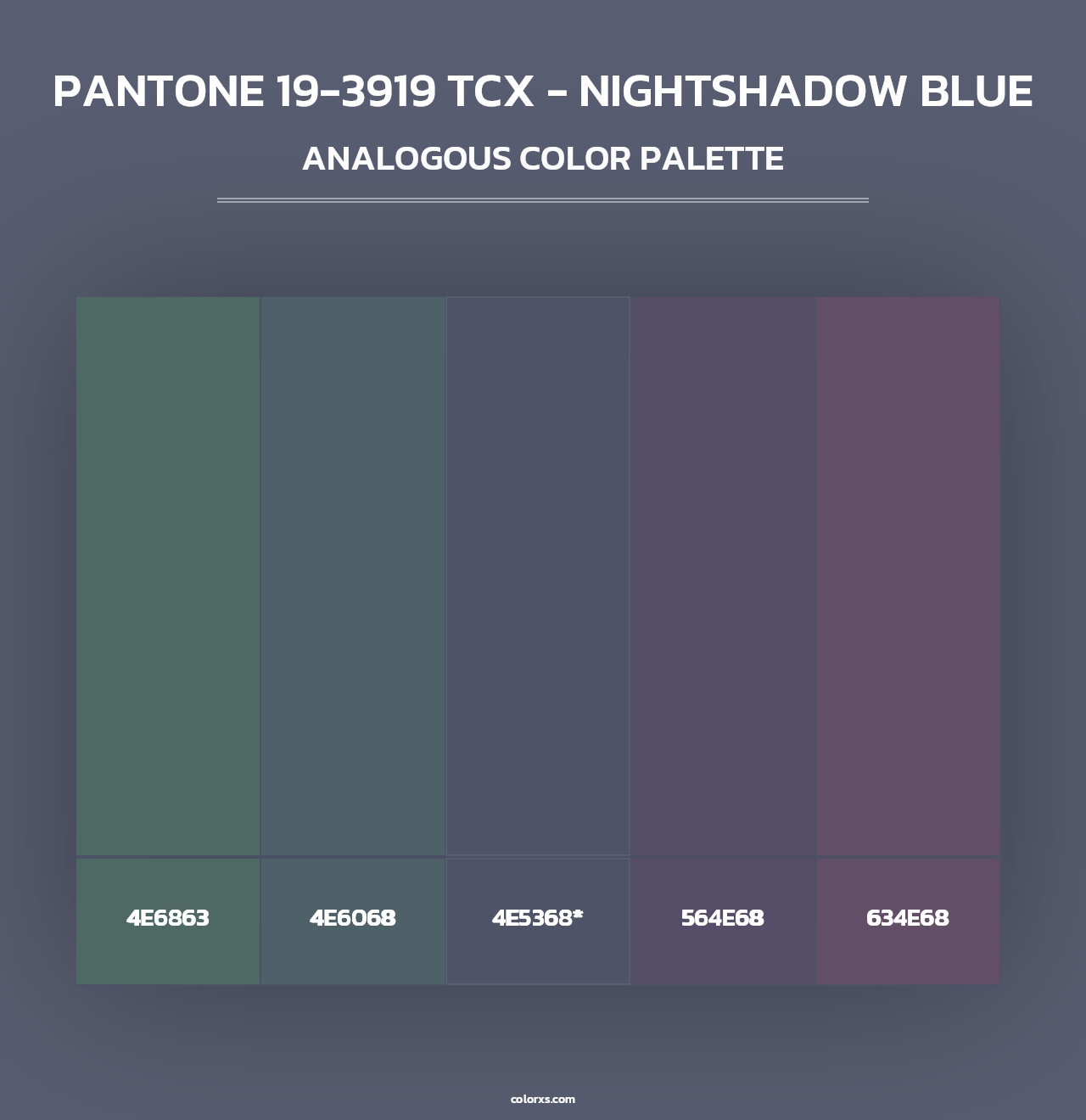 PANTONE 19-3919 TCX - Nightshadow Blue - Analogous Color Palette