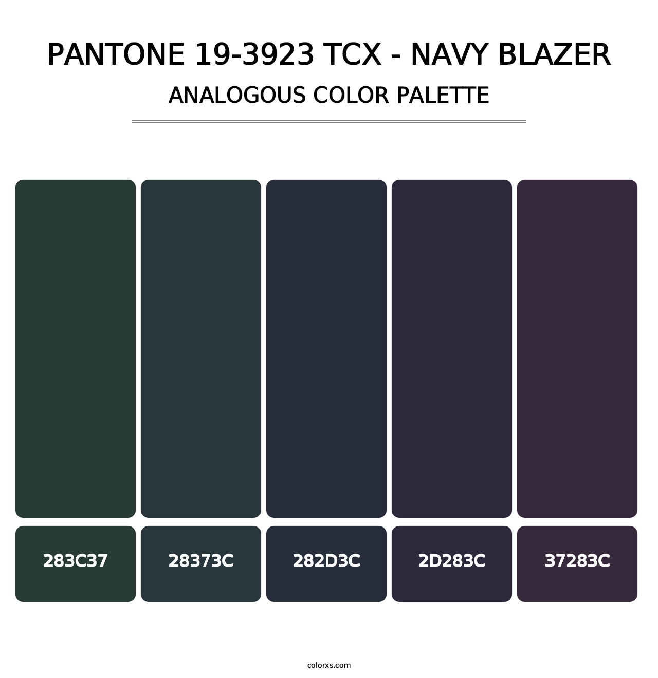 PANTONE 19-3923 TCX - Navy Blazer - Analogous Color Palette