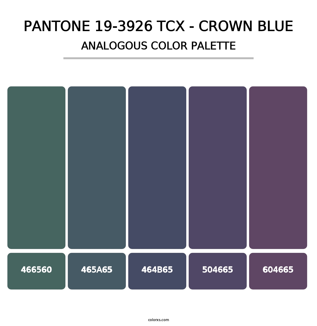 PANTONE 19-3926 TCX - Crown Blue - Analogous Color Palette