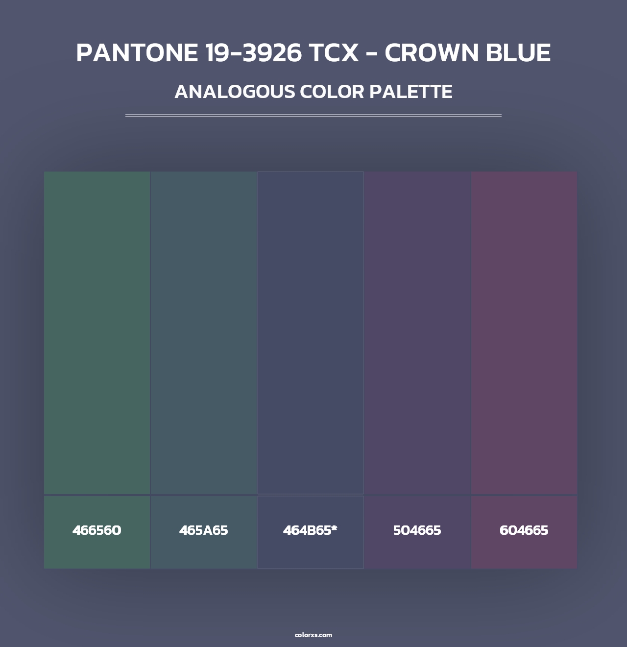 PANTONE 19-3926 TCX - Crown Blue - Analogous Color Palette