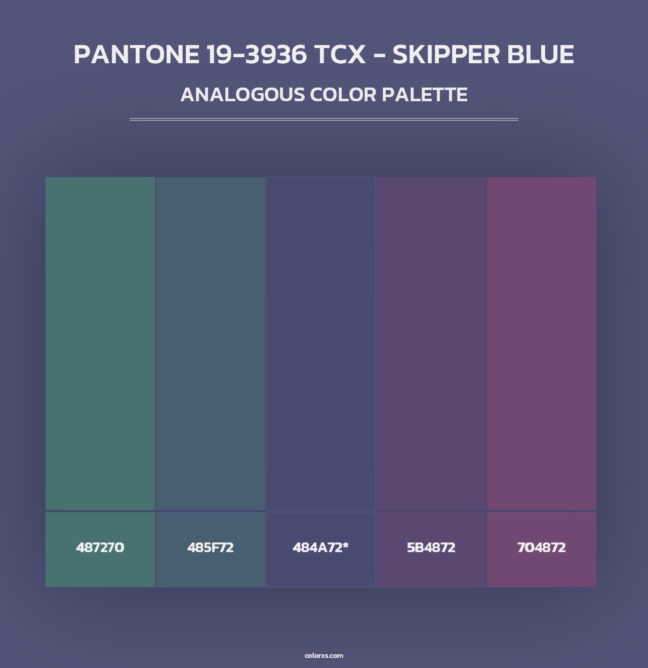 PANTONE 19-3936 TCX - Skipper Blue - Analogous Color Palette