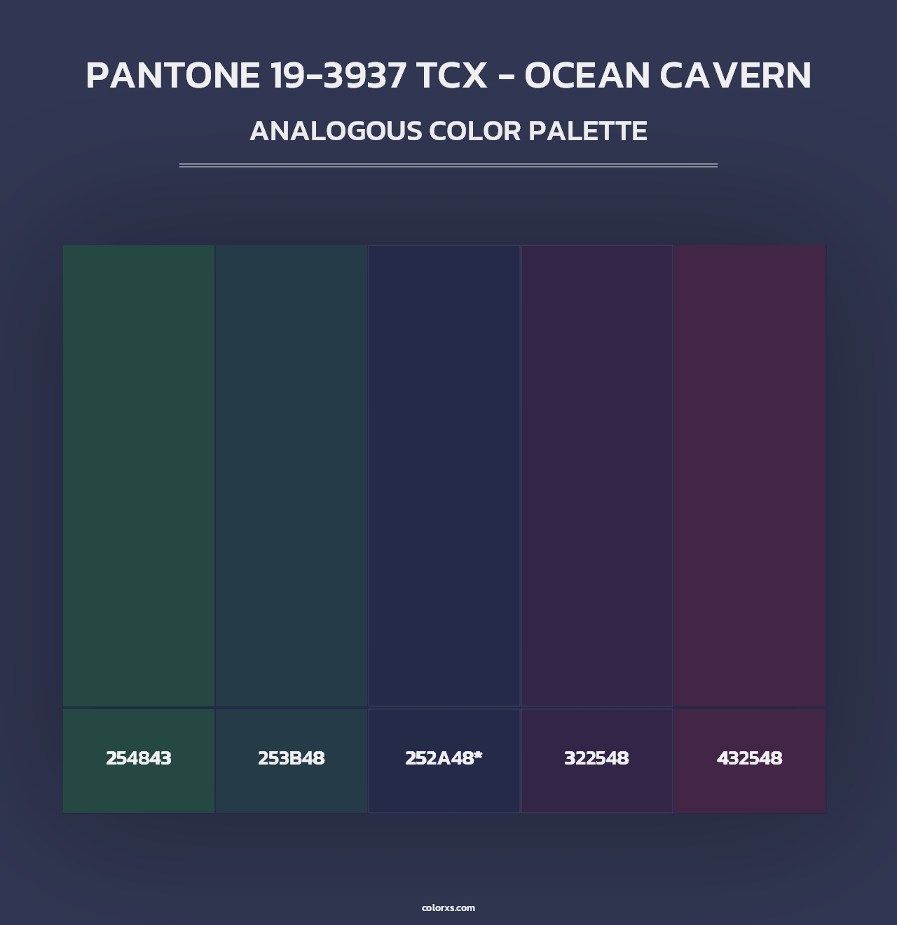 PANTONE 19-3937 TCX - Ocean Cavern - Analogous Color Palette
