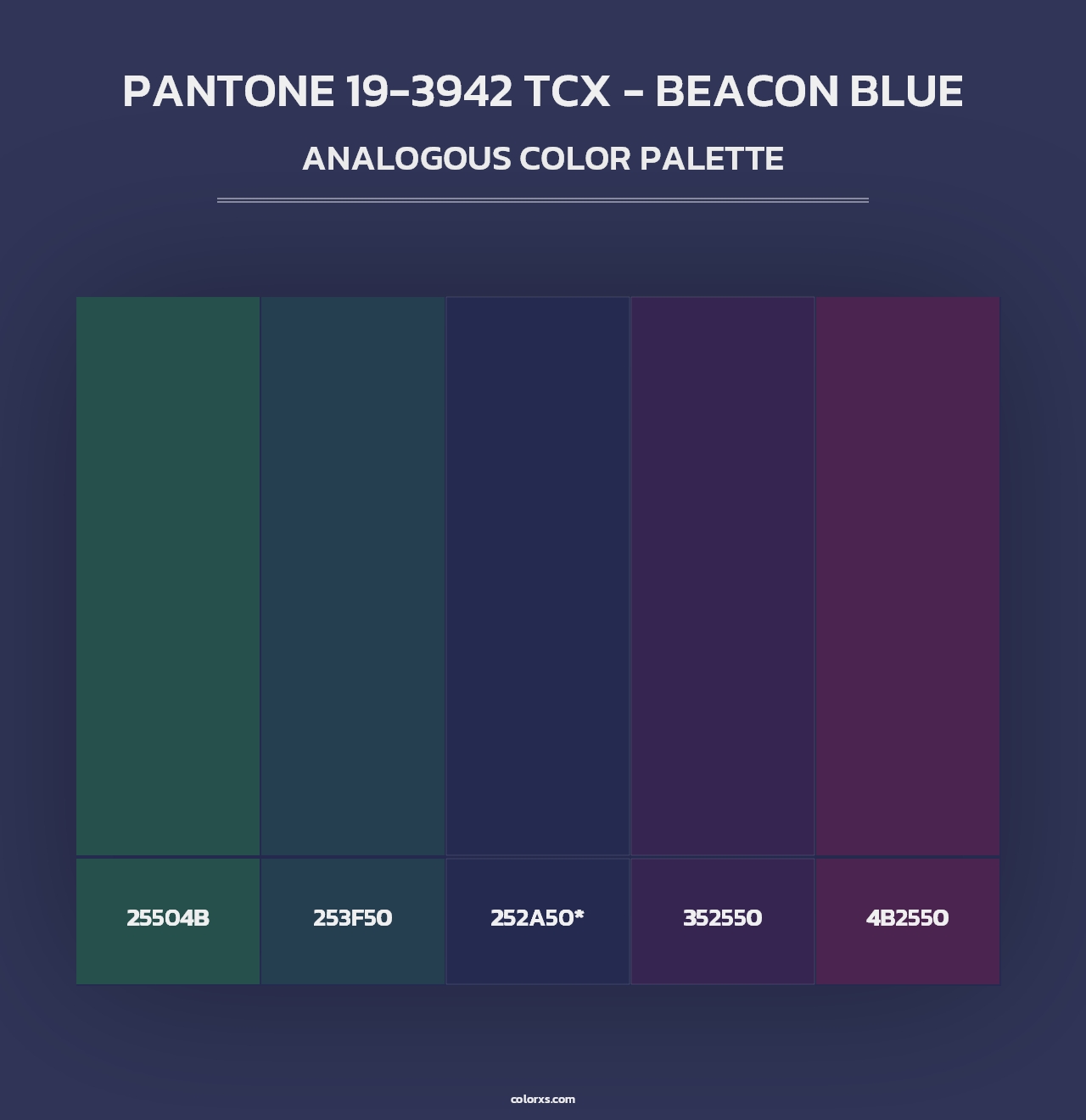 PANTONE 19-3942 TCX - Beacon Blue - Analogous Color Palette