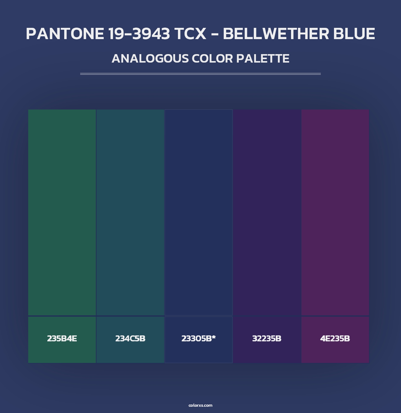 PANTONE 19-3943 TCX - Bellwether Blue - Analogous Color Palette