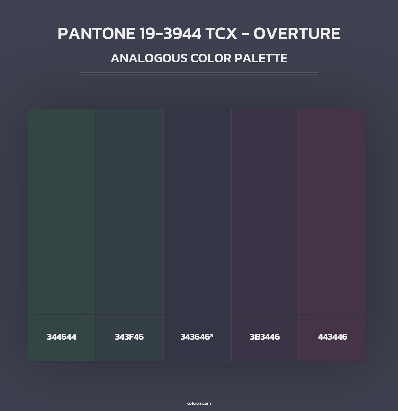 PANTONE 19-3944 TCX - Overture - Analogous Color Palette