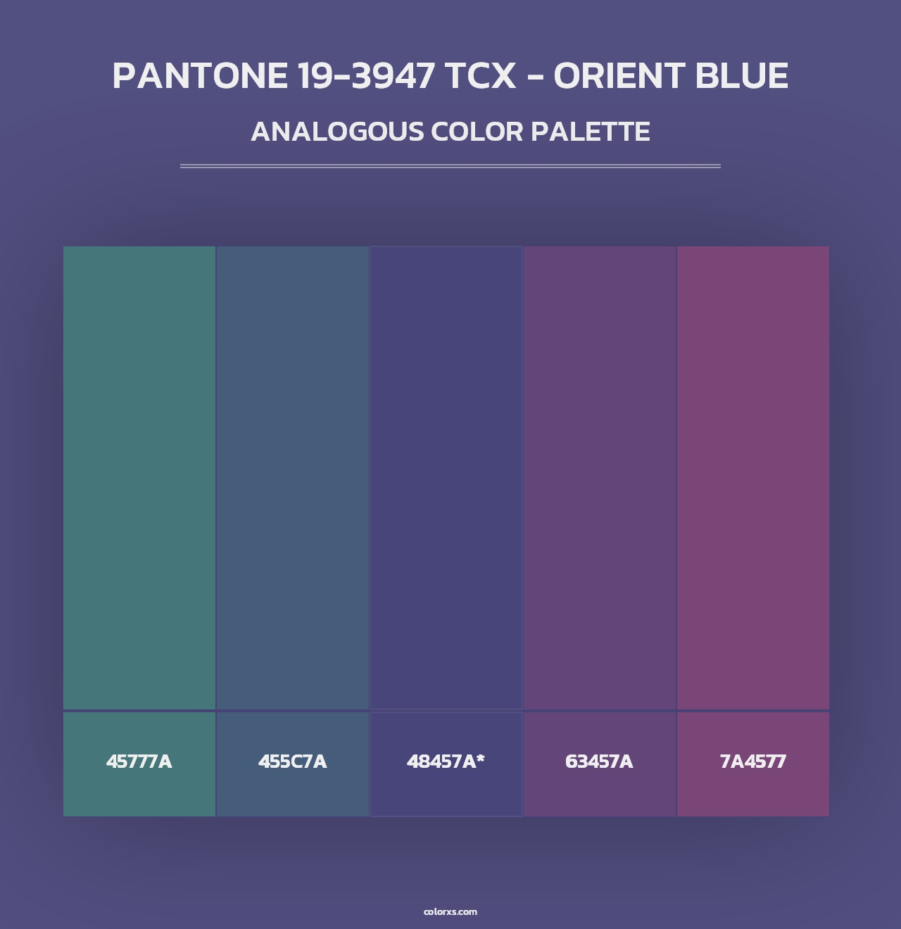 PANTONE 19-3947 TCX - Orient Blue - Analogous Color Palette