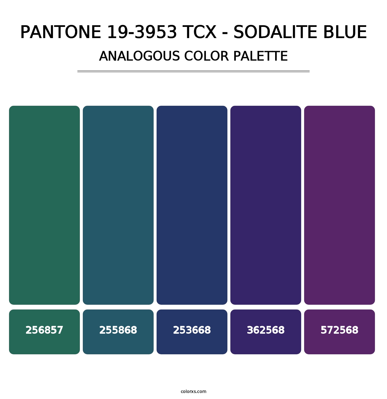 PANTONE 19-3953 TCX - Sodalite Blue - Analogous Color Palette