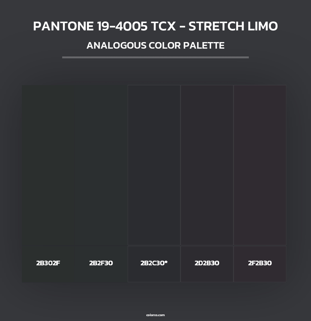PANTONE 19-4005 TCX - Stretch Limo - Analogous Color Palette