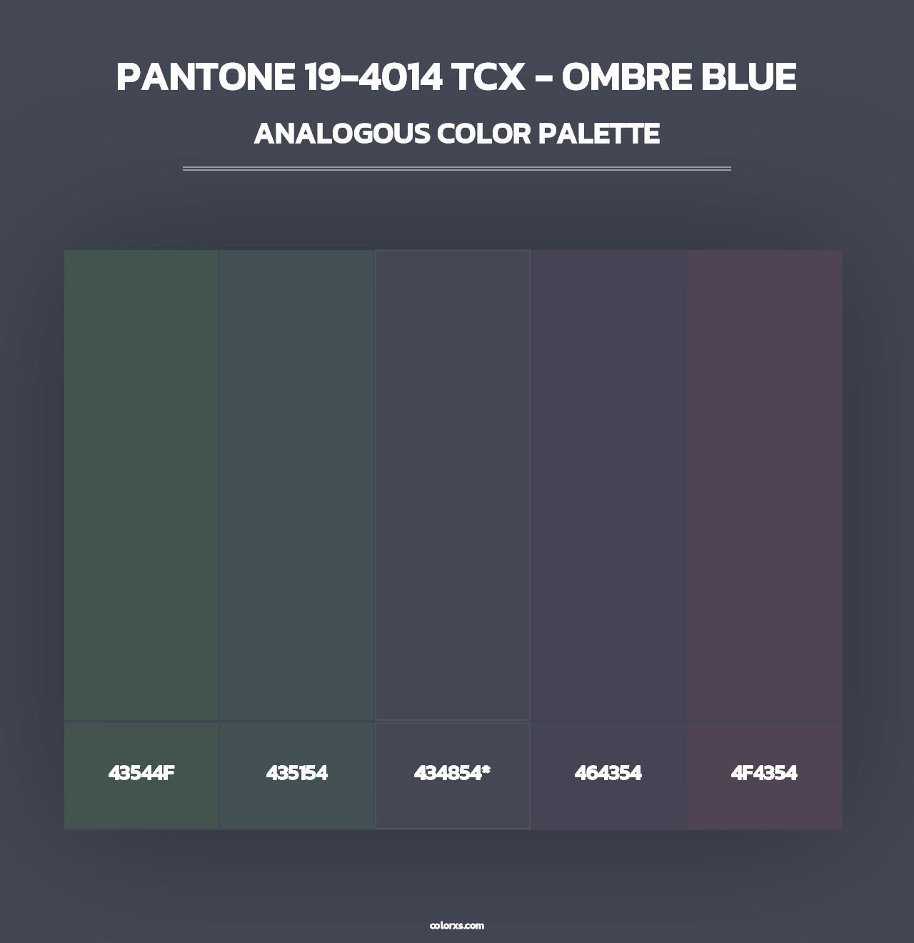 PANTONE 19-4014 TCX - Ombre Blue - Analogous Color Palette