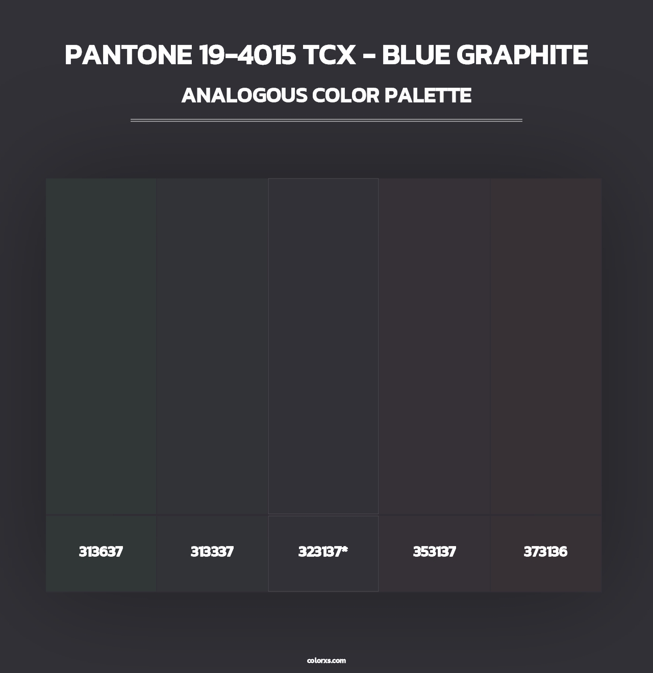 PANTONE 19-4015 TCX - Blue Graphite - Analogous Color Palette