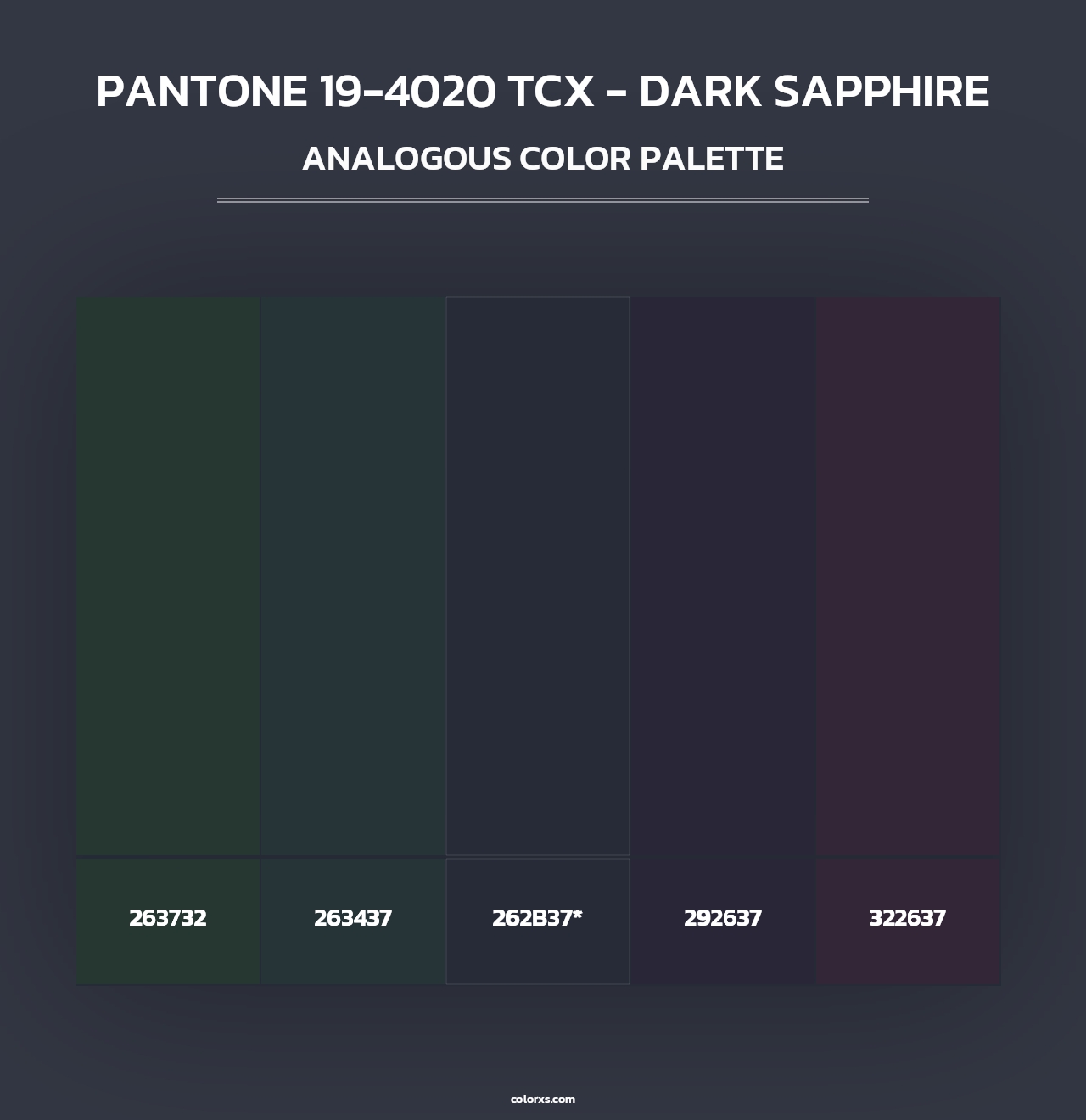 PANTONE 19-4020 TCX - Dark Sapphire - Analogous Color Palette
