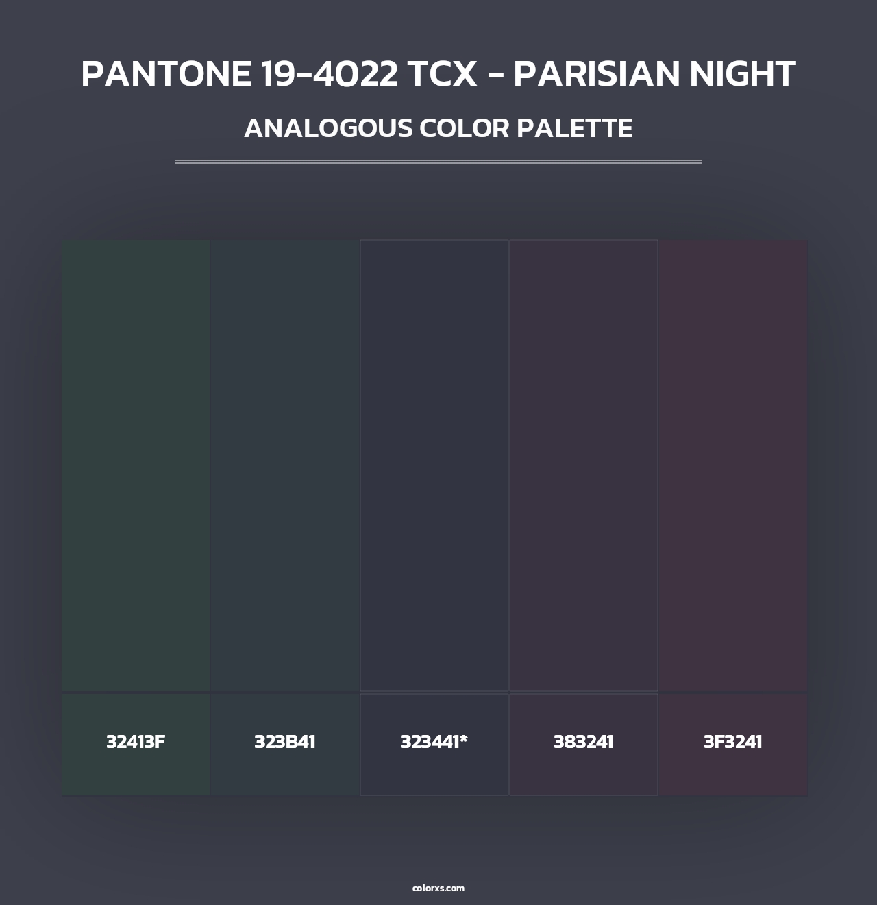 PANTONE 19-4022 TCX - Parisian Night - Analogous Color Palette