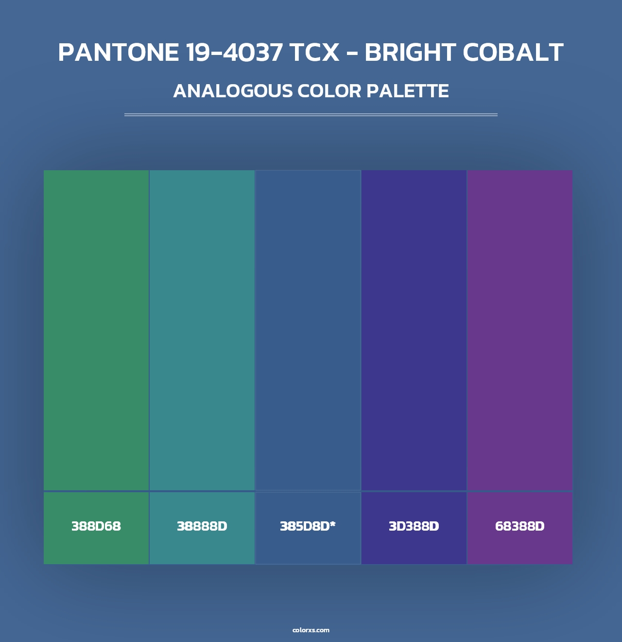 PANTONE 19-4037 TCX - Bright Cobalt - Analogous Color Palette