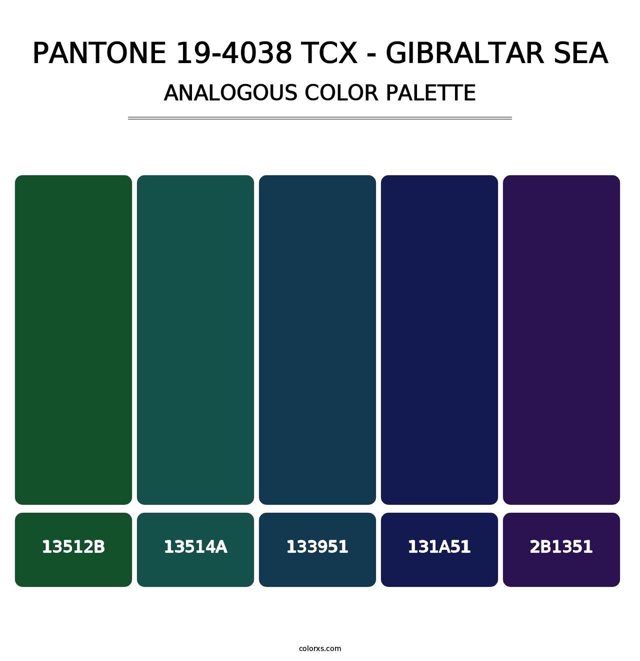 PANTONE 19-4038 TCX - Gibraltar Sea - Analogous Color Palette