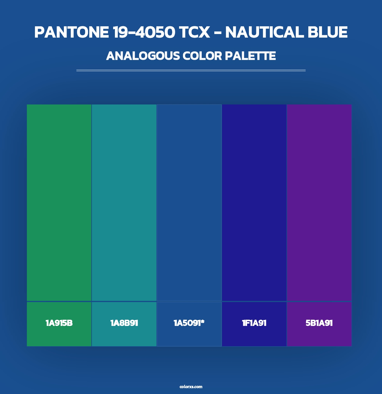 PANTONE 19-4050 TCX - Nautical Blue - Analogous Color Palette