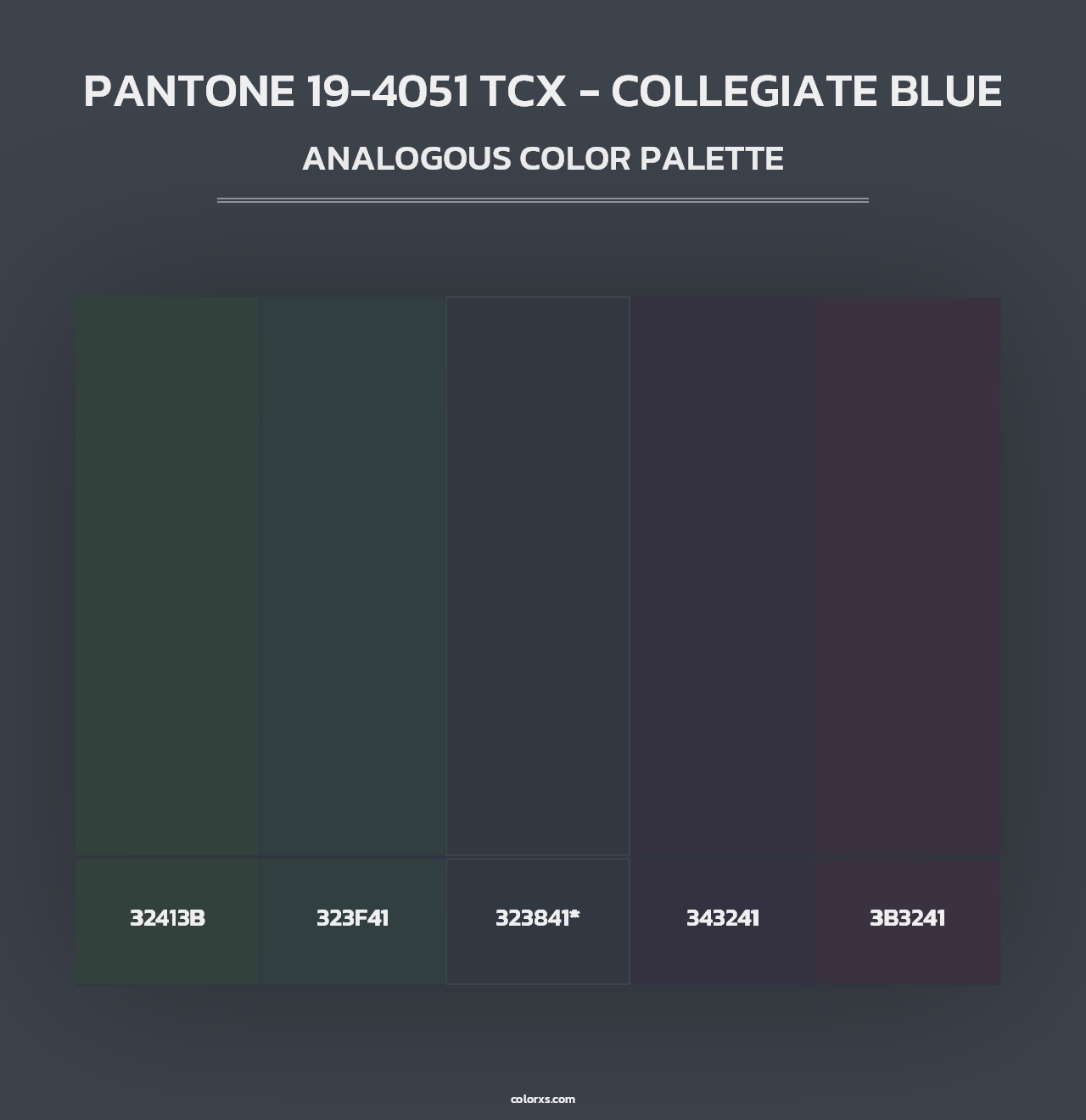 PANTONE 19-4051 TCX - Collegiate Blue - Analogous Color Palette