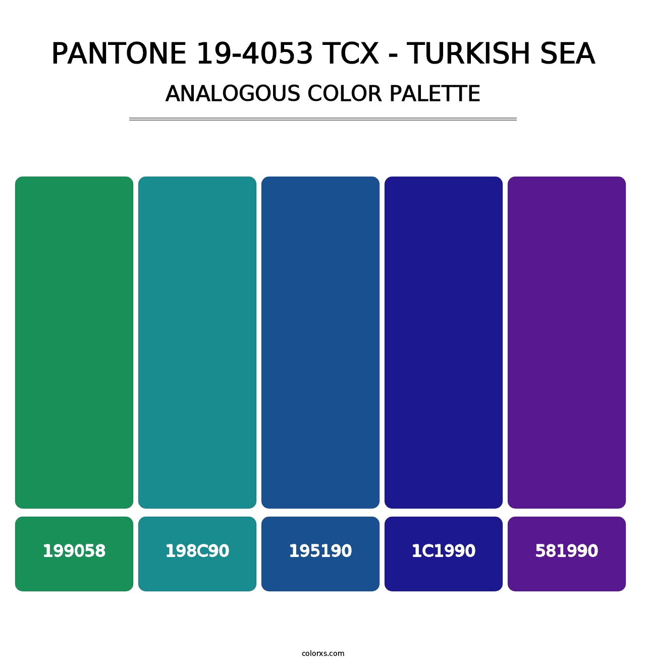 PANTONE 19-4053 TCX - Turkish Sea - Analogous Color Palette