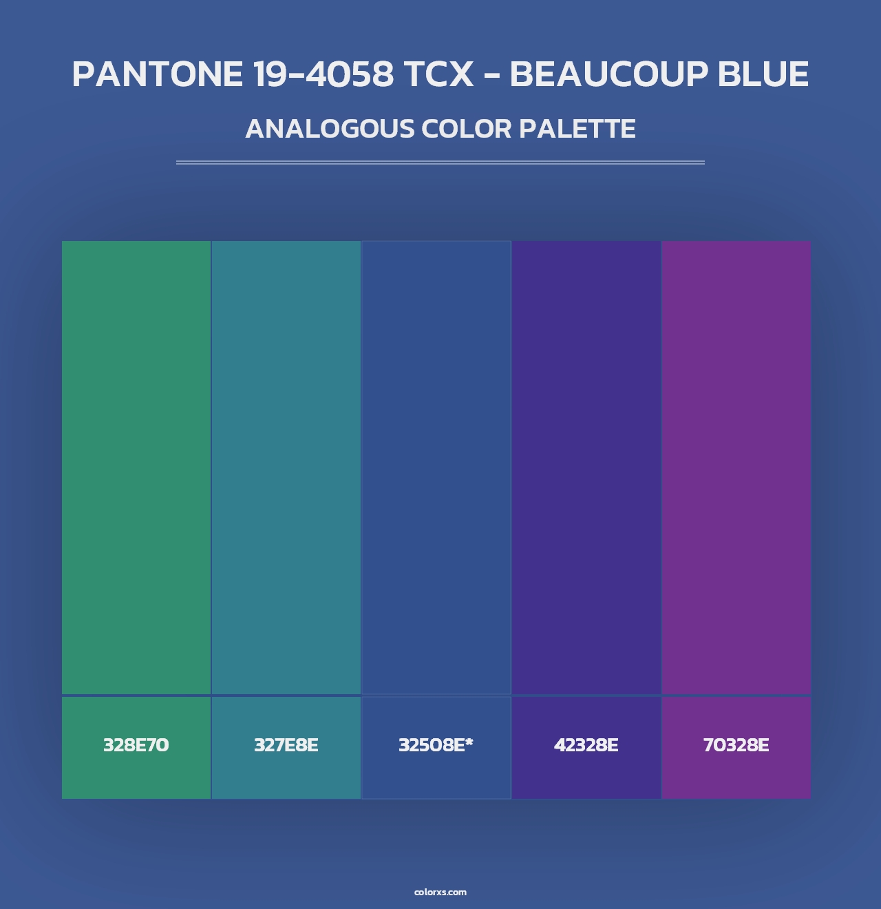 PANTONE 19-4058 TCX - Beaucoup Blue - Analogous Color Palette