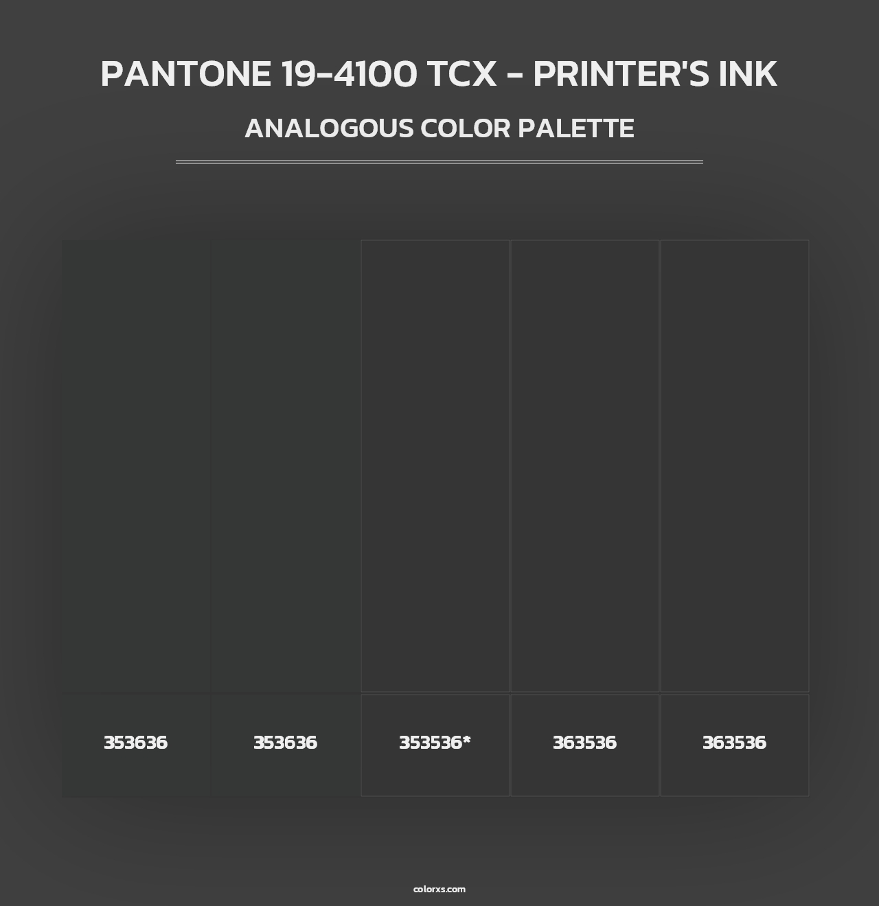 PANTONE 19-4100 TCX - Printer's Ink - Analogous Color Palette