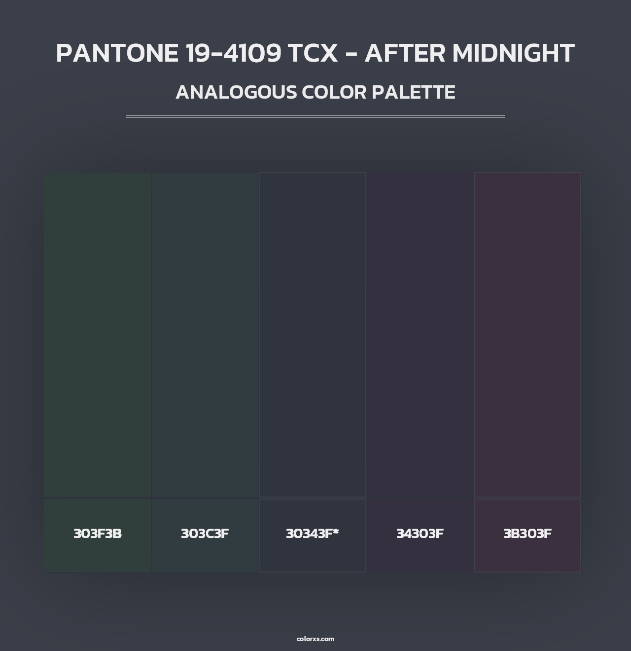 PANTONE 19-4109 TCX - After Midnight - Analogous Color Palette
