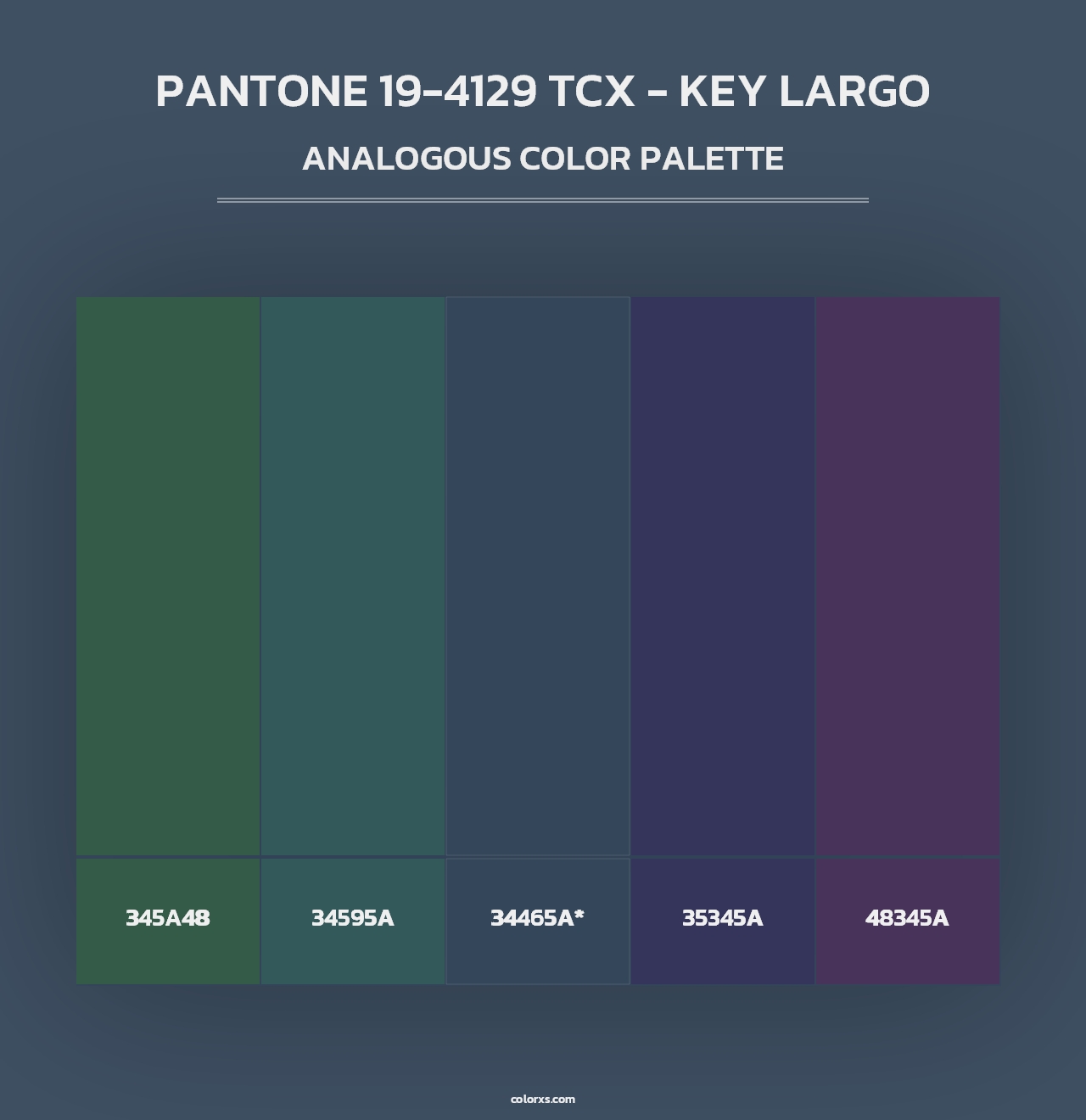 PANTONE 19-4129 TCX - Key Largo - Analogous Color Palette