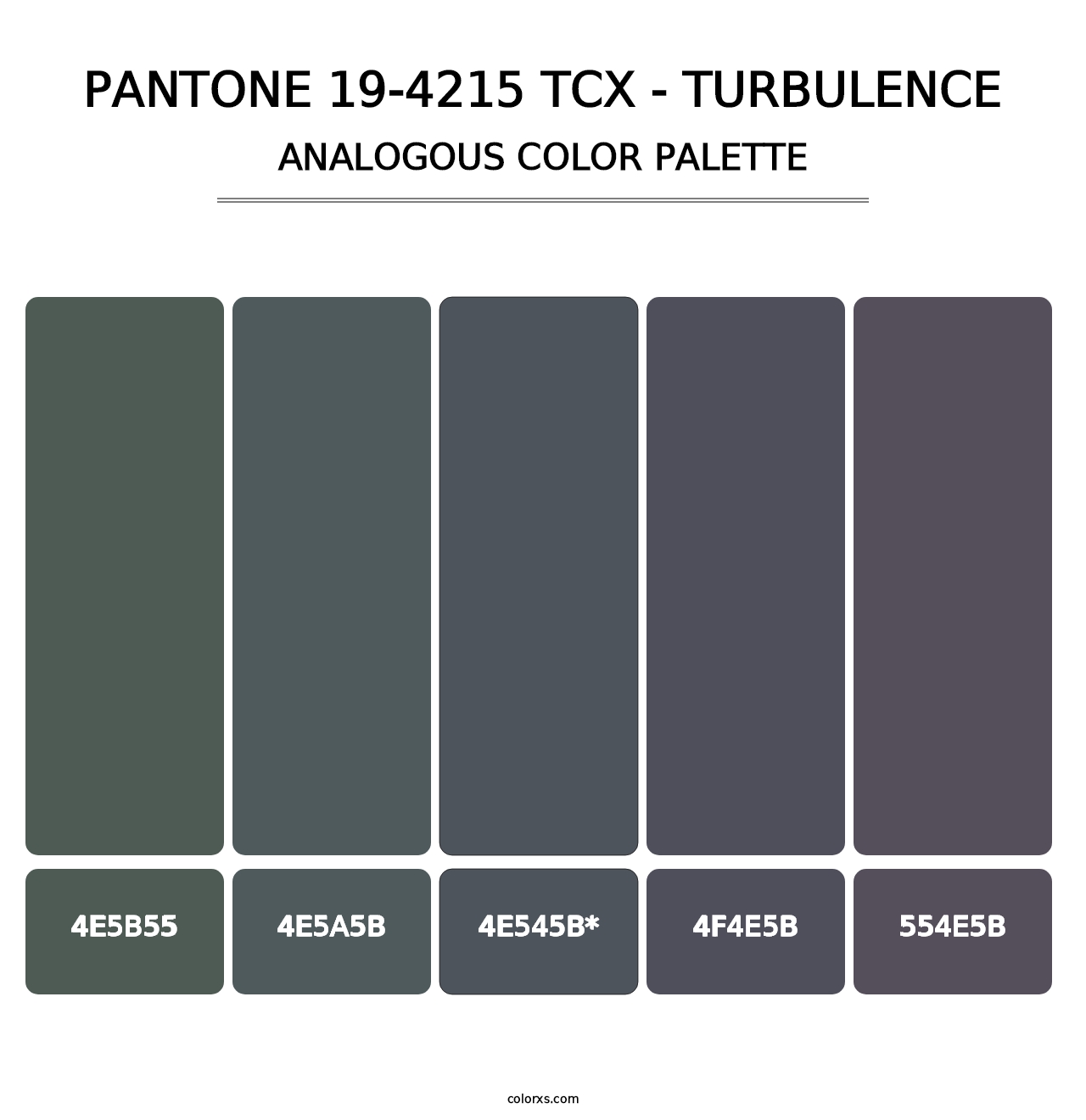 PANTONE 19-4215 TCX - Turbulence - Analogous Color Palette