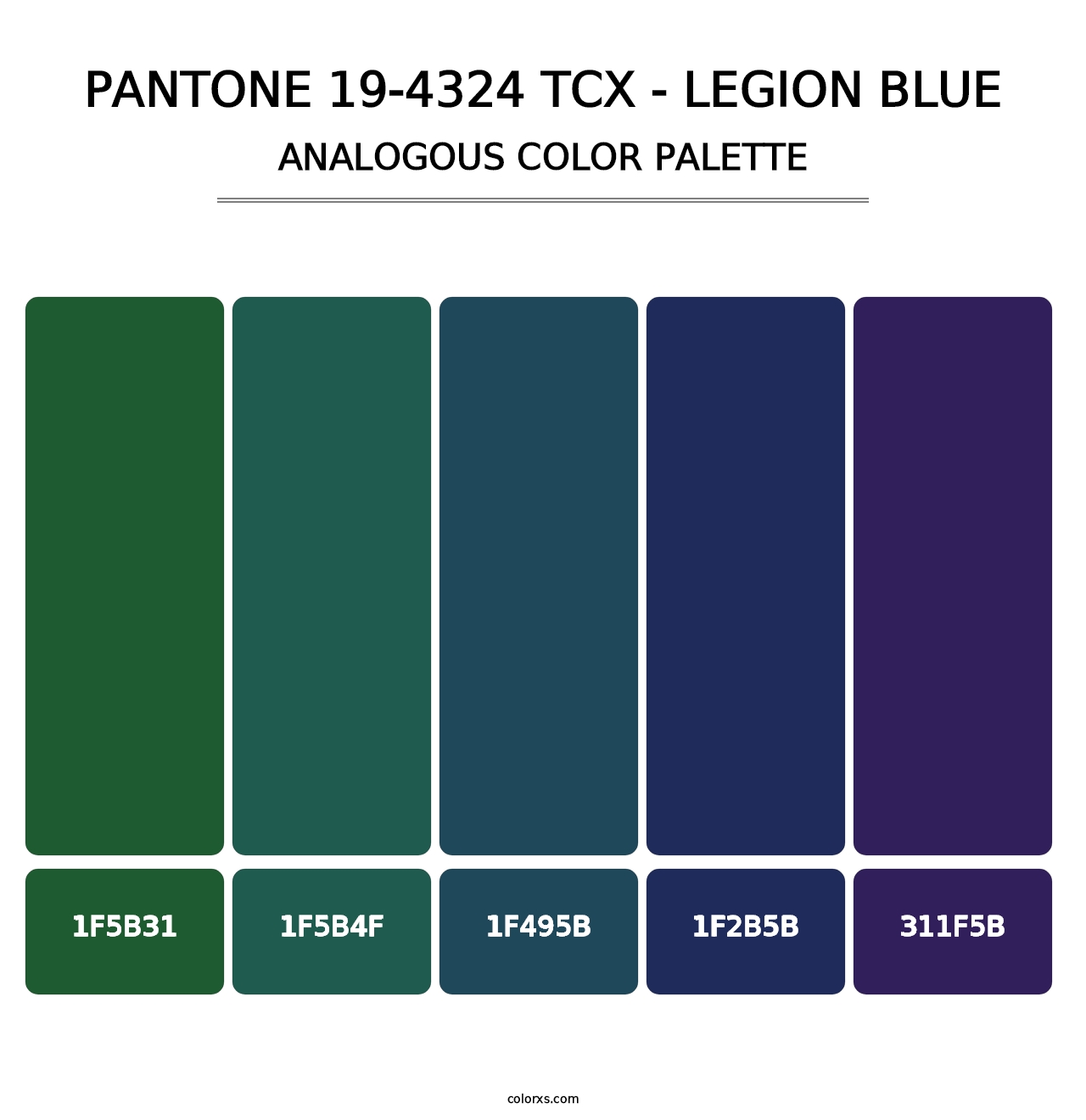 PANTONE 19-4324 TCX - Legion Blue - Analogous Color Palette