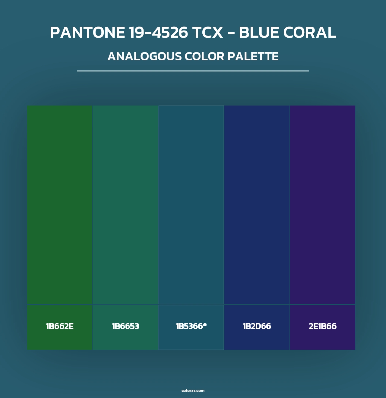 PANTONE 19-4526 TCX - Blue Coral - Analogous Color Palette