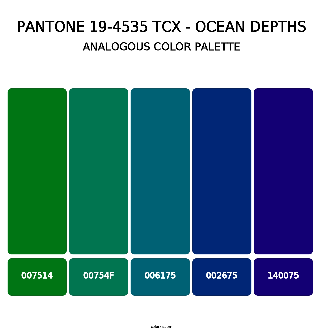 PANTONE 19-4535 TCX - Ocean Depths - Analogous Color Palette