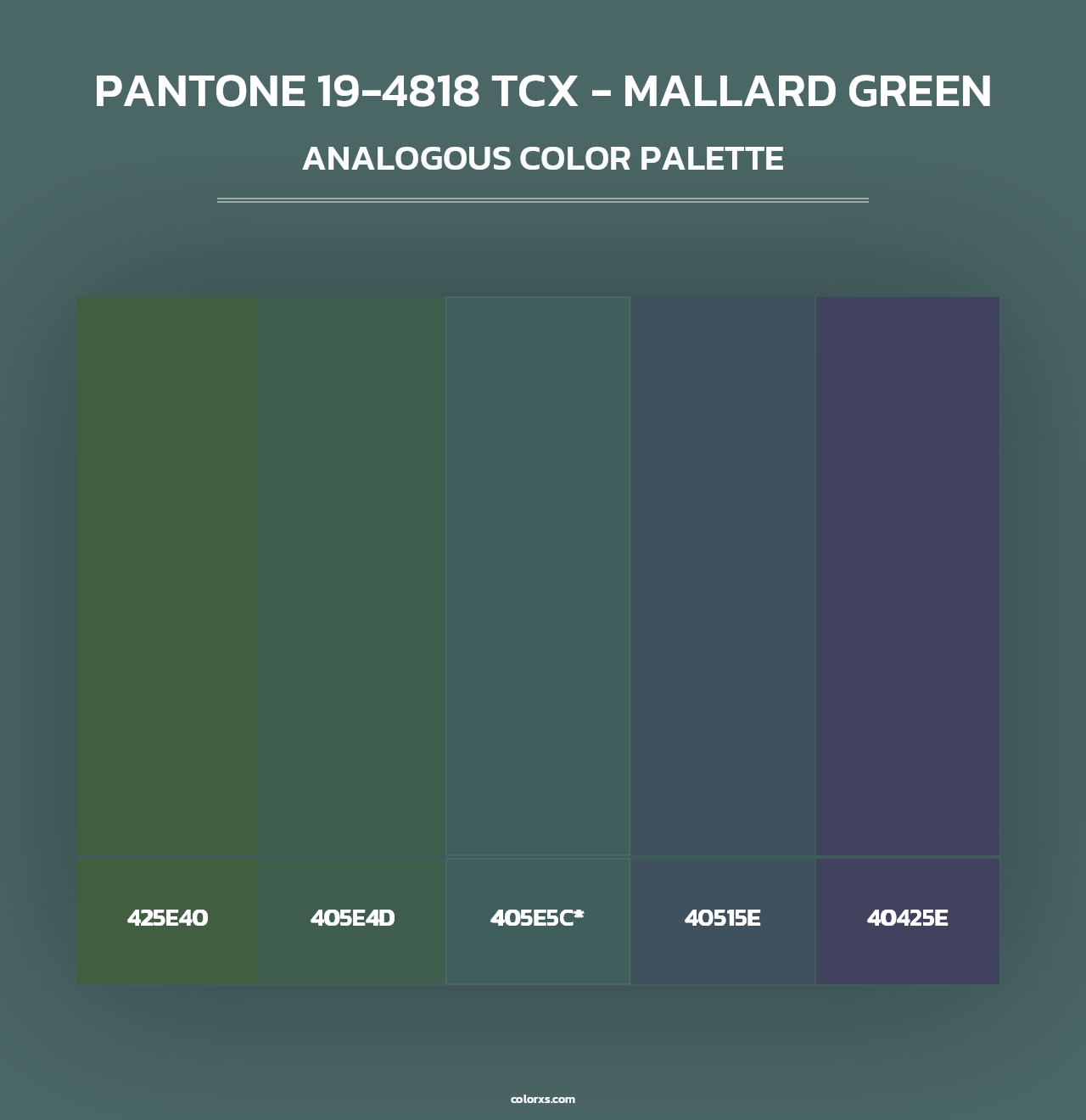 PANTONE 19-4818 TCX - Mallard Green - Analogous Color Palette