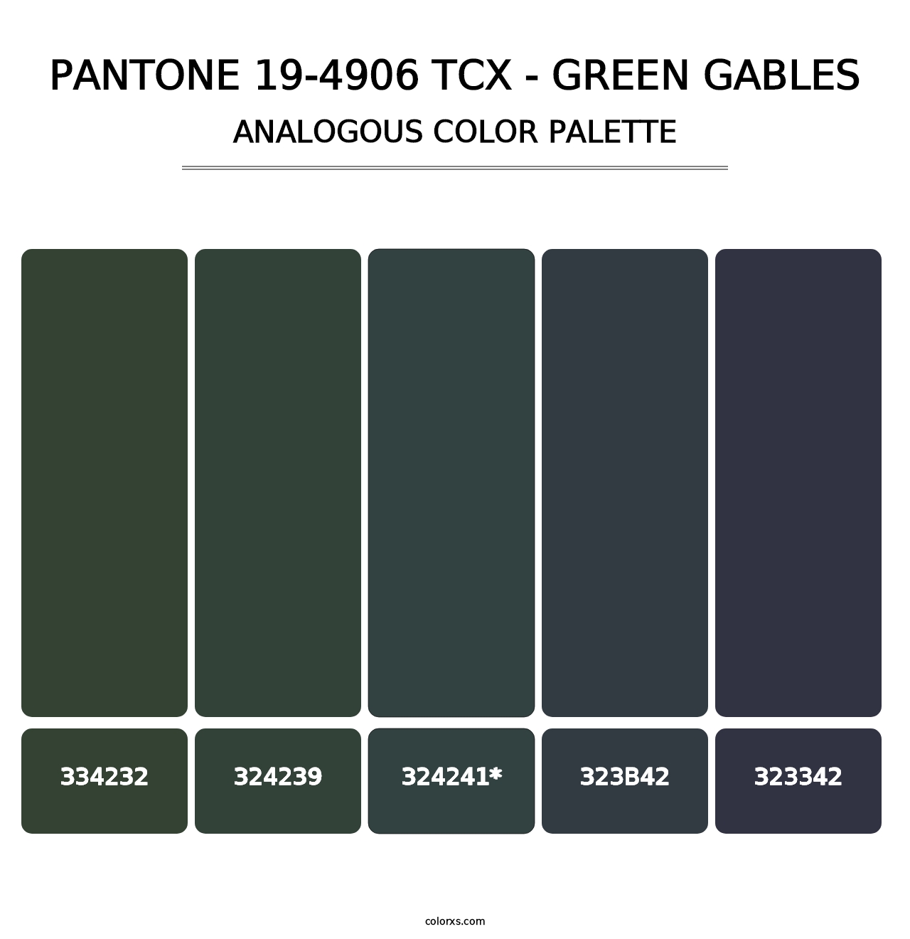 PANTONE 19-4906 TCX - Green Gables - Analogous Color Palette