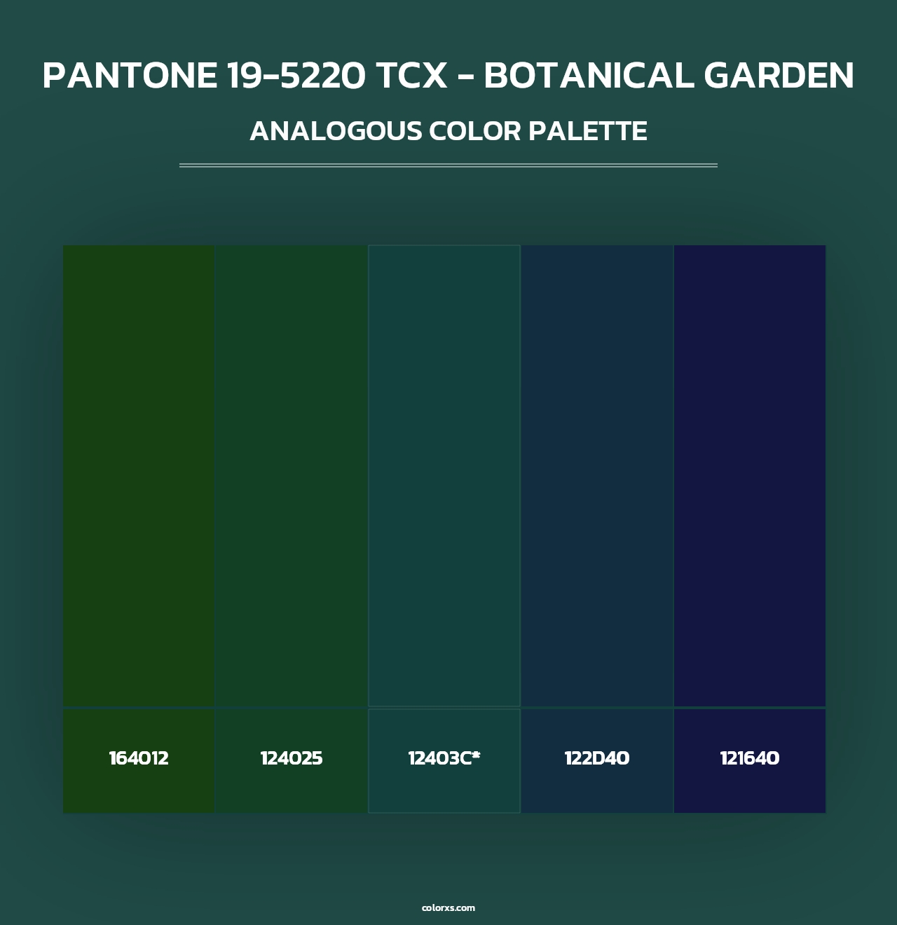 PANTONE 19-5220 TCX - Botanical Garden - Analogous Color Palette