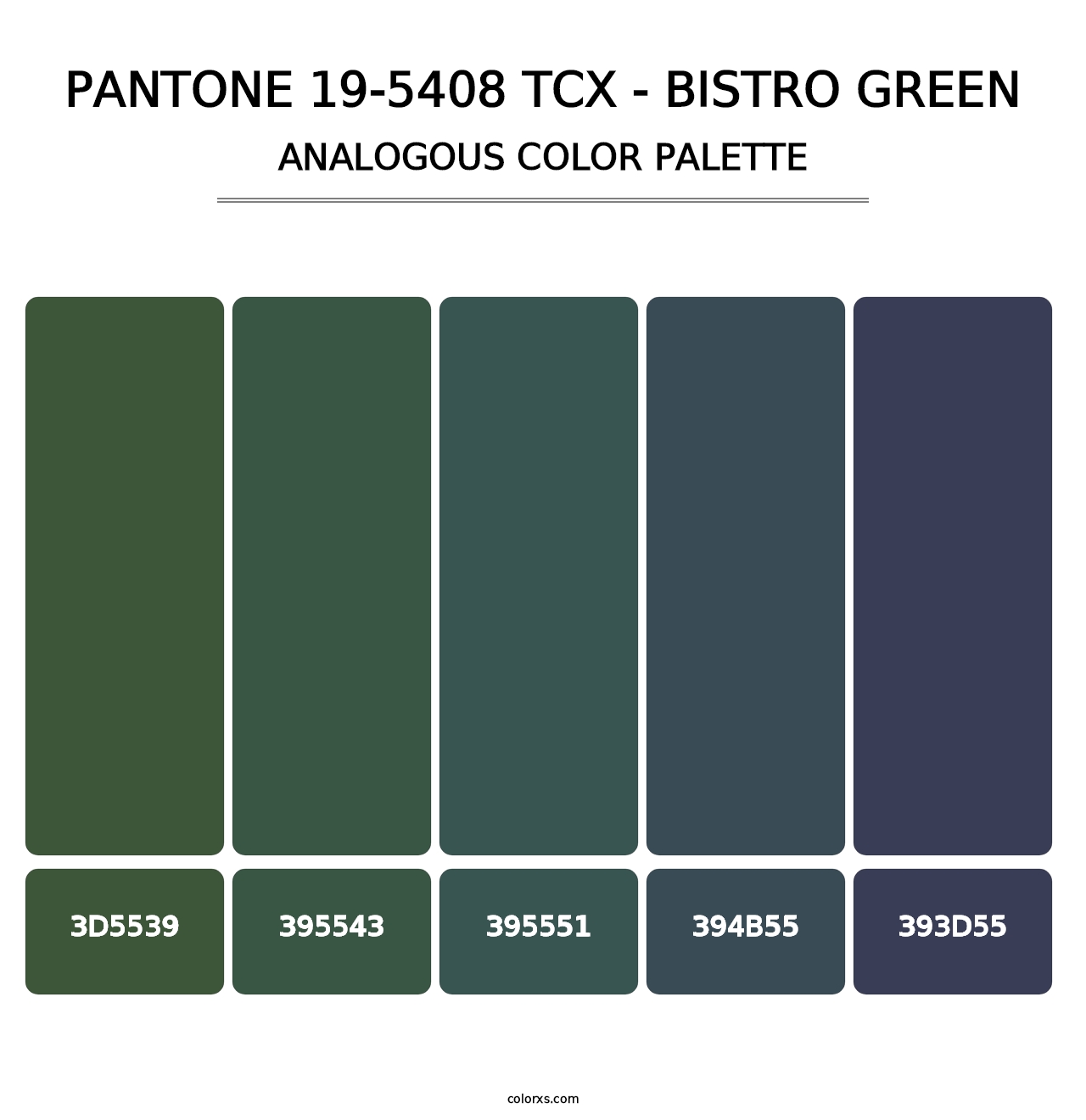 PANTONE 19-5408 TCX - Bistro Green - Analogous Color Palette