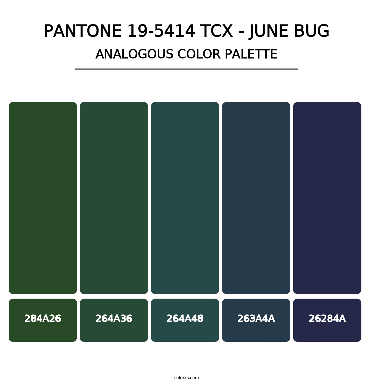 PANTONE 19-5414 TCX - June Bug - Analogous Color Palette
