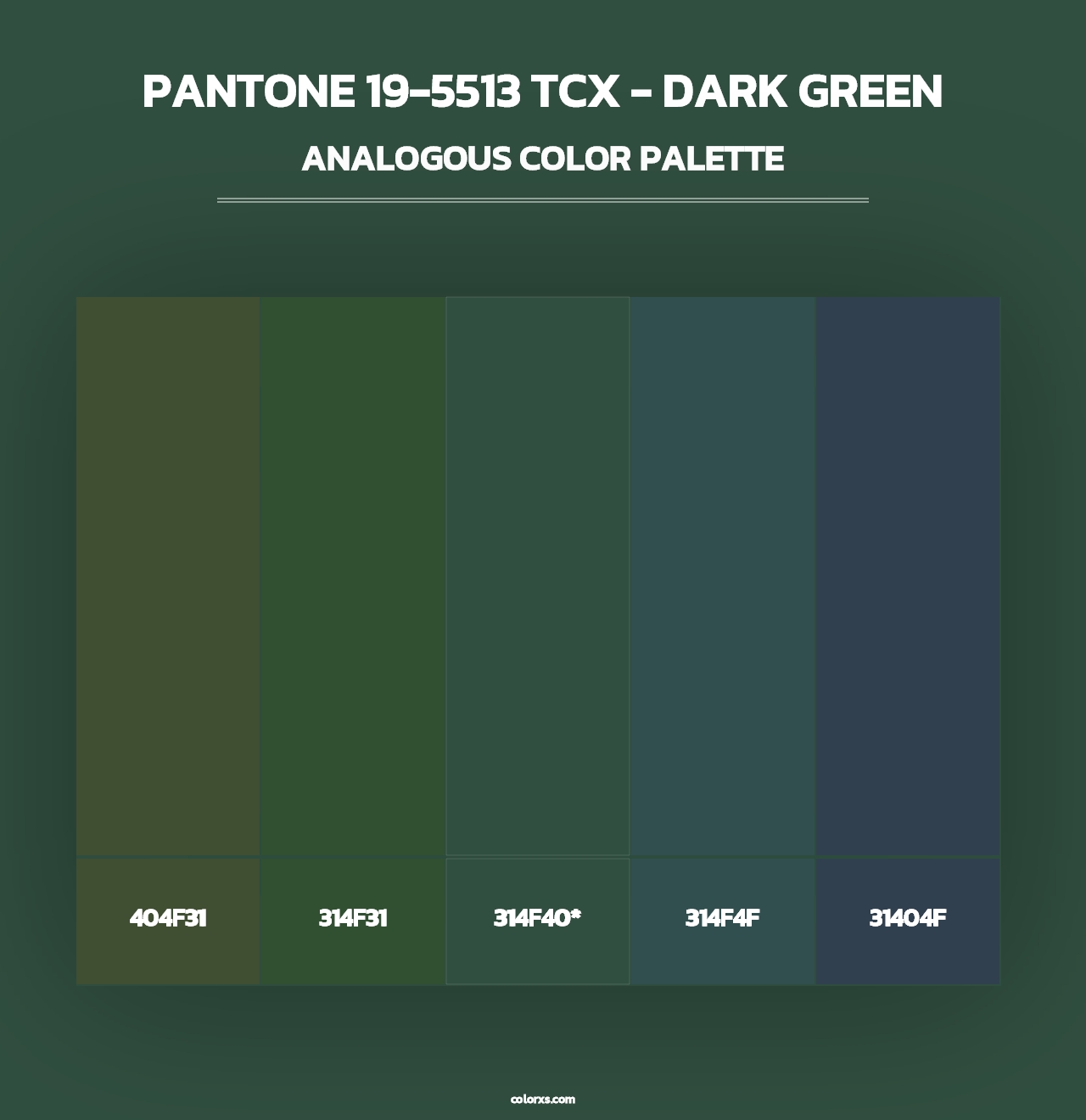 PANTONE 19-5513 TCX - Dark Green - Analogous Color Palette