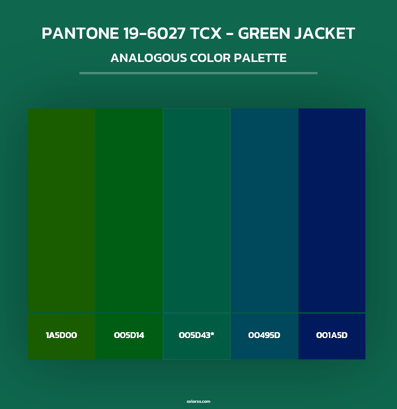 PANTONE 19-6027 TCX - Green Jacket - Analogous Color Palette