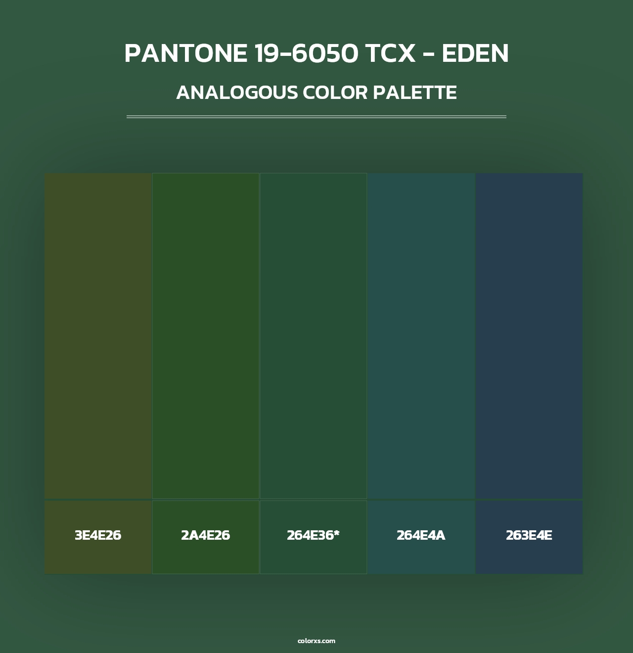 PANTONE 19-6050 TCX - Eden - Analogous Color Palette