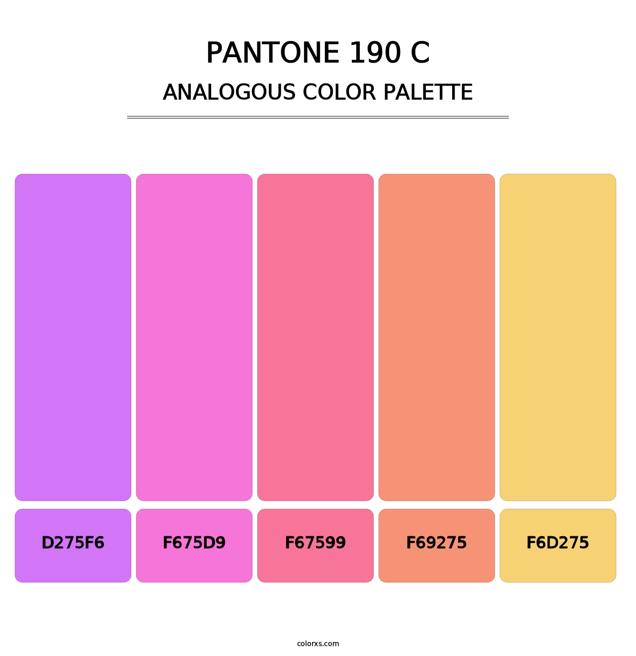 PANTONE 190 C - Analogous Color Palette