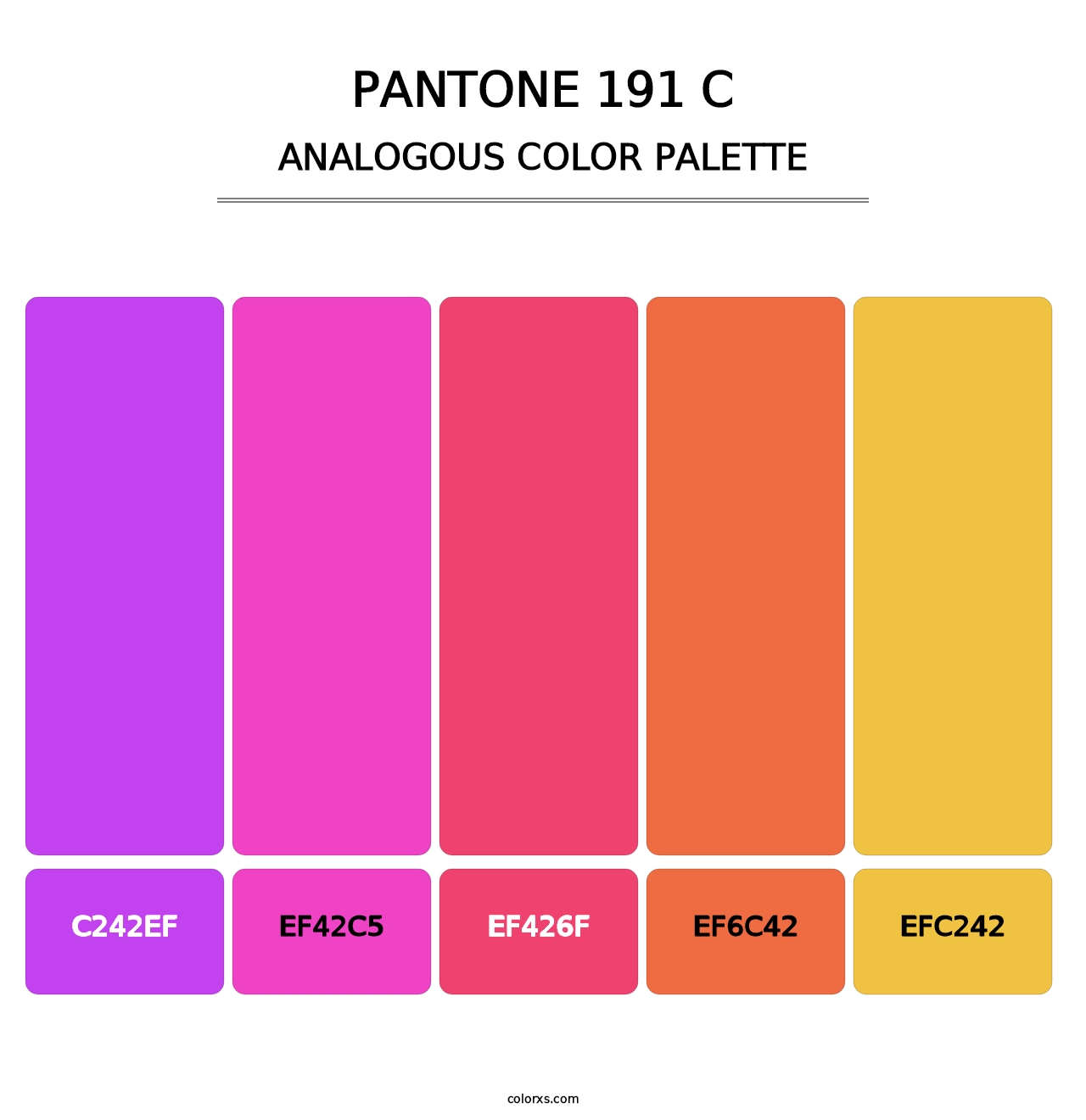 PANTONE 191 C - Analogous Color Palette