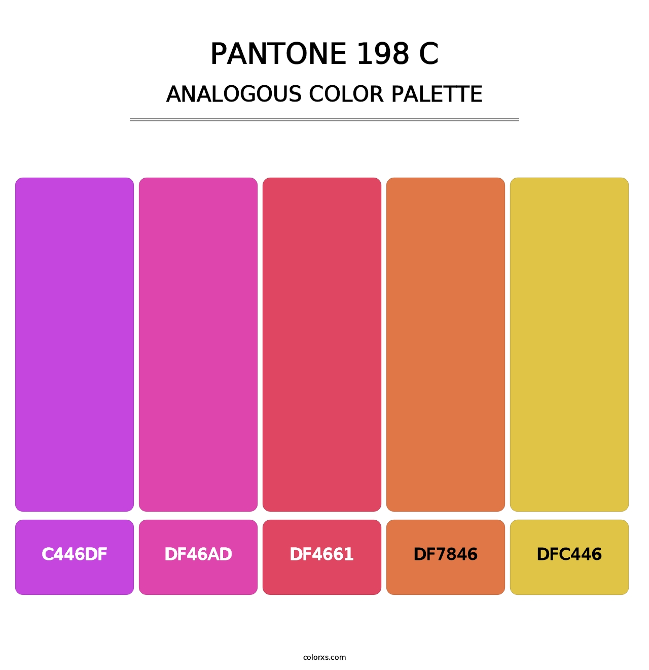 PANTONE 198 C - Analogous Color Palette