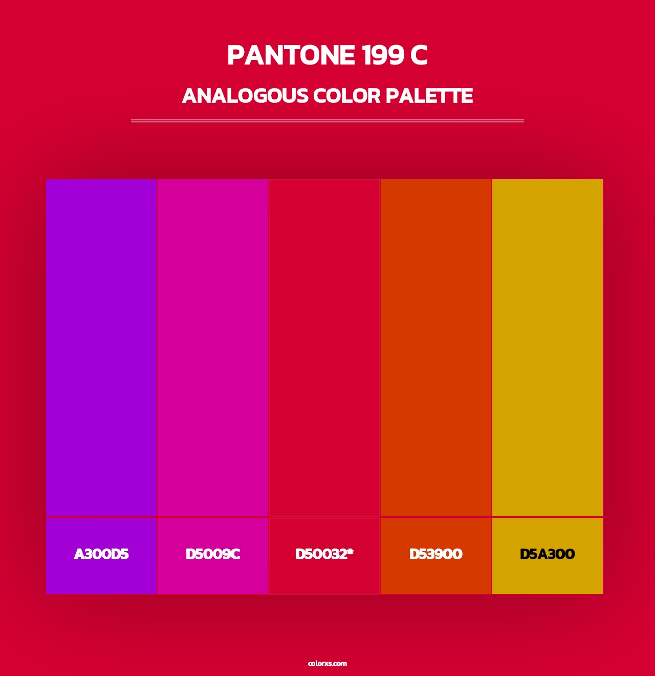PANTONE 199 C - Analogous Color Palette