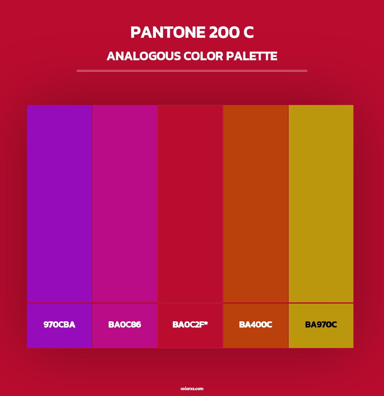 PANTONE 200 C - Analogous Color Palette