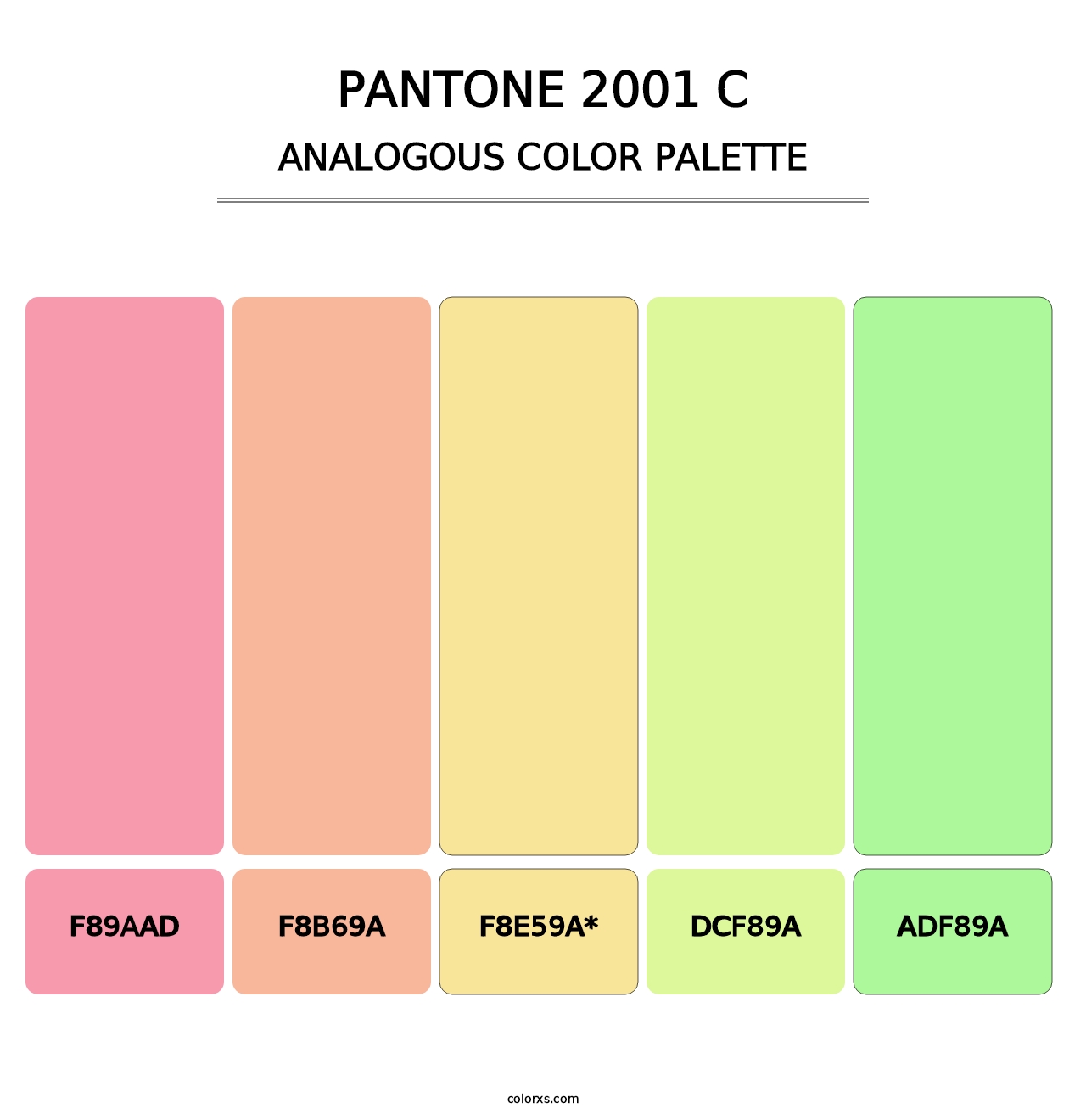 PANTONE 2001 C - Analogous Color Palette