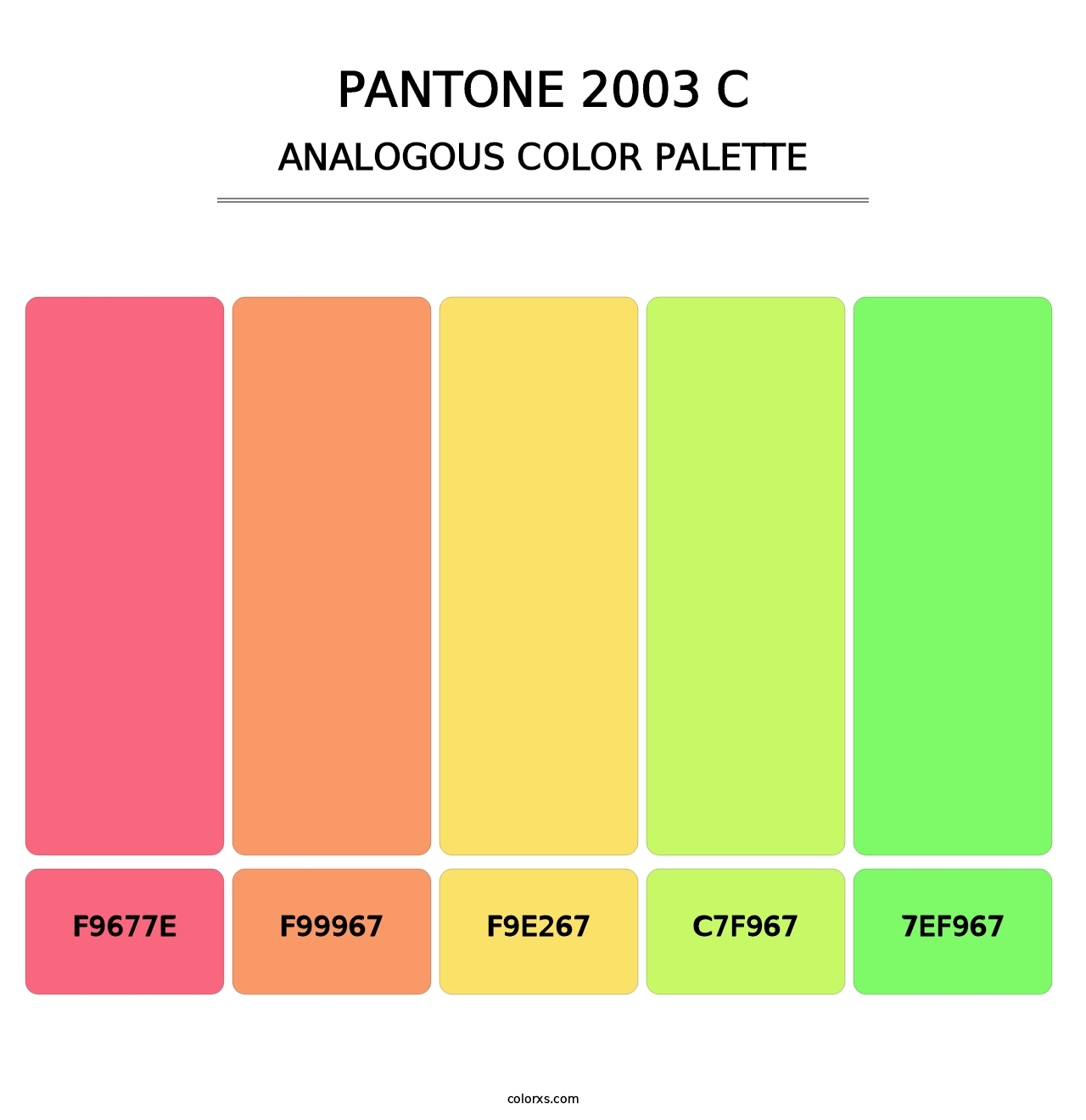 PANTONE 2003 C - Analogous Color Palette
