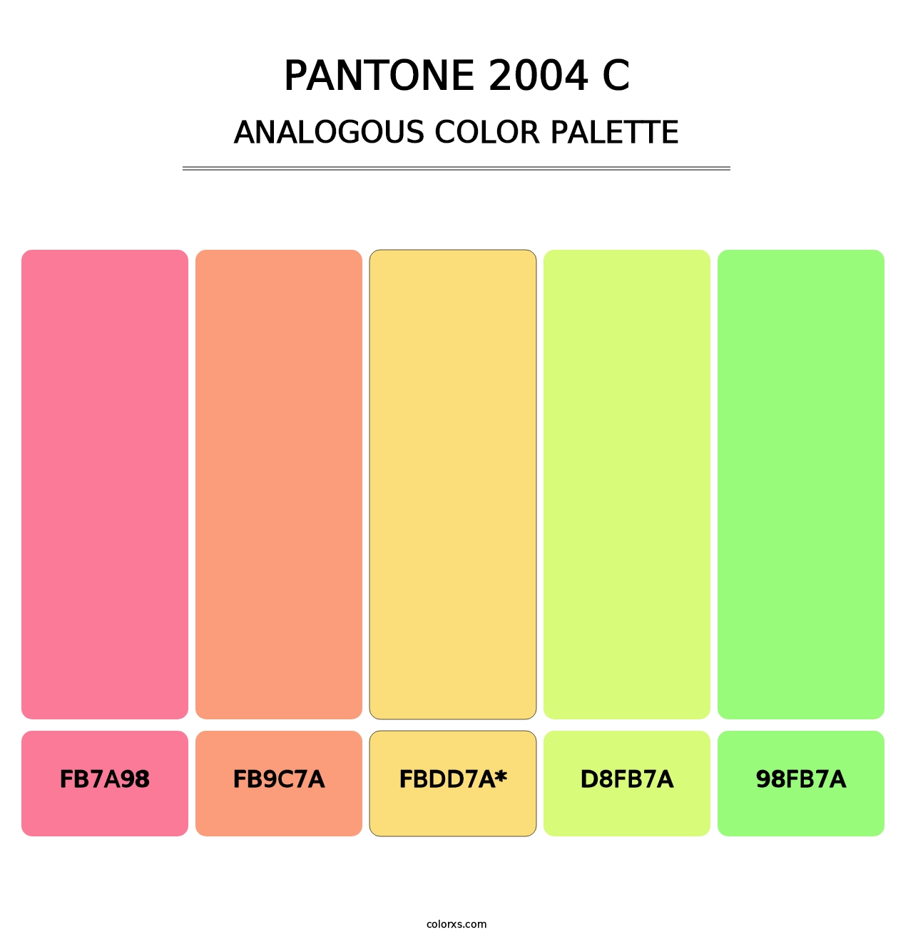 PANTONE 2004 C - Analogous Color Palette