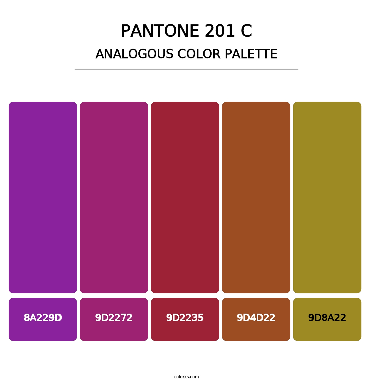 PANTONE 201 C - Analogous Color Palette