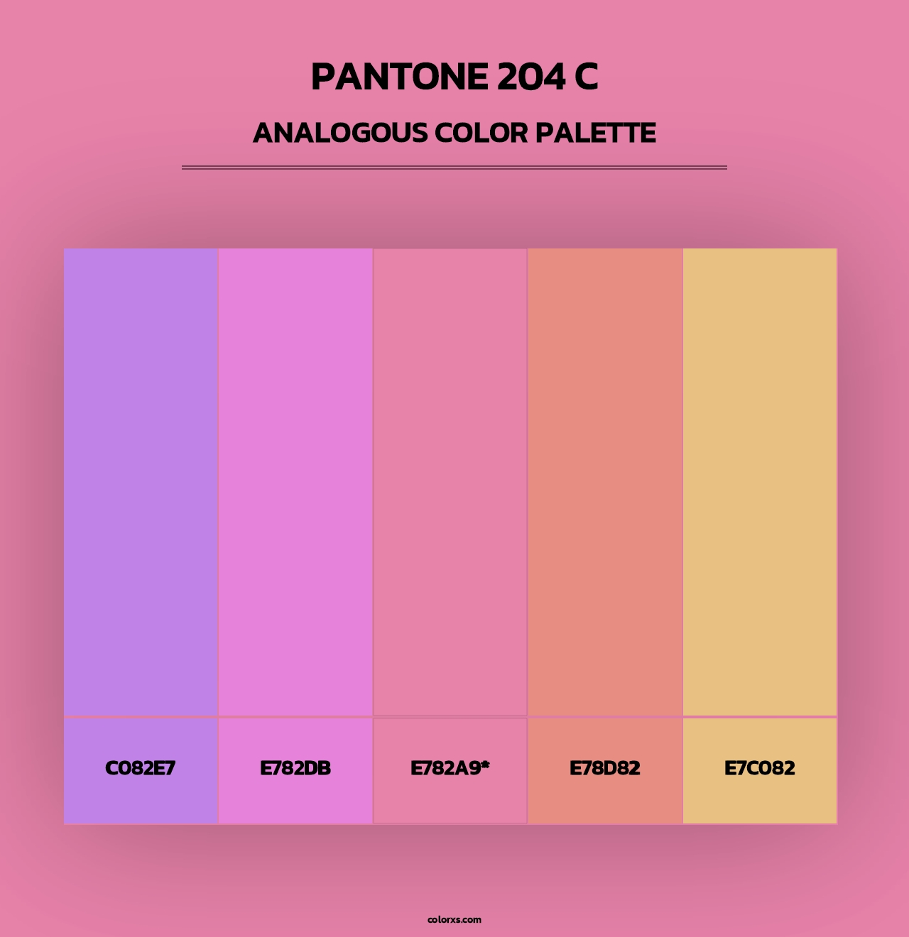 PANTONE 204 C - Analogous Color Palette