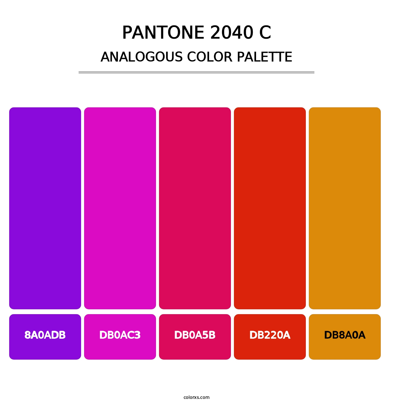 PANTONE 2040 C - Analogous Color Palette
