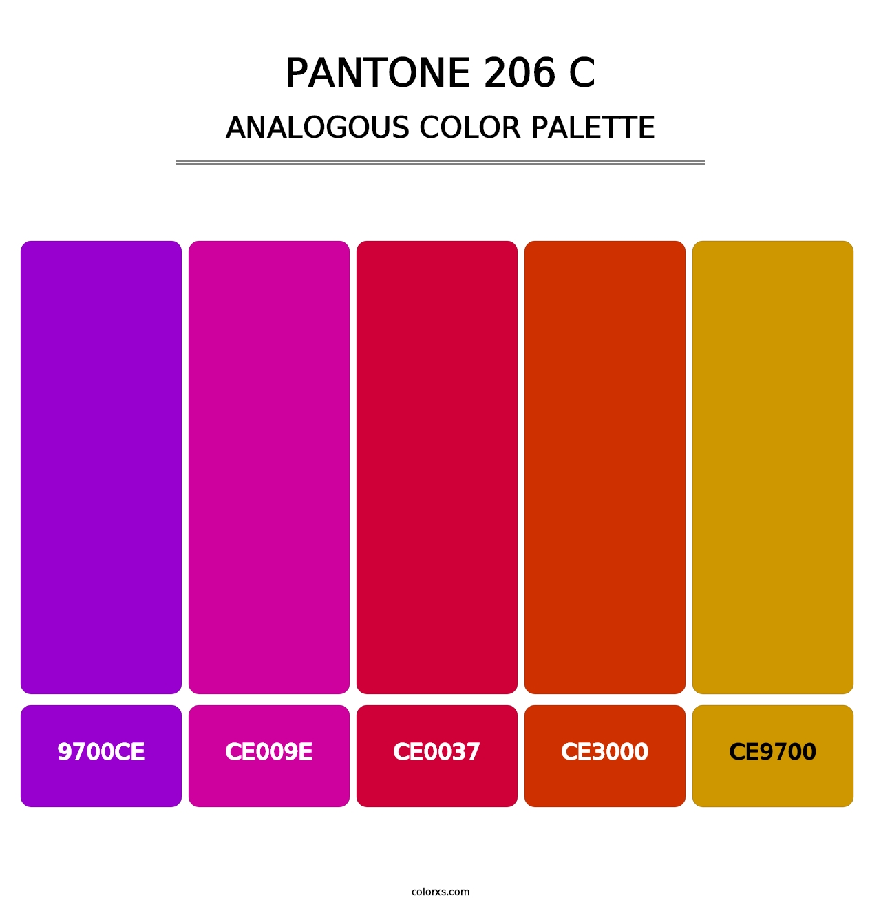 PANTONE 206 C - Analogous Color Palette